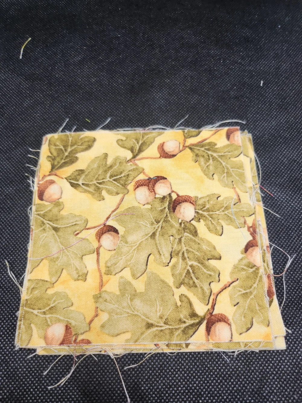 Yellow Oak Leaf Fabric Squares -